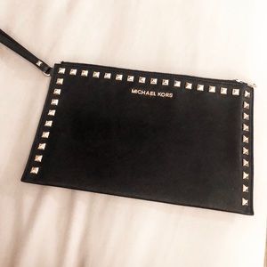 Michael Kors Black Studded Clutch
